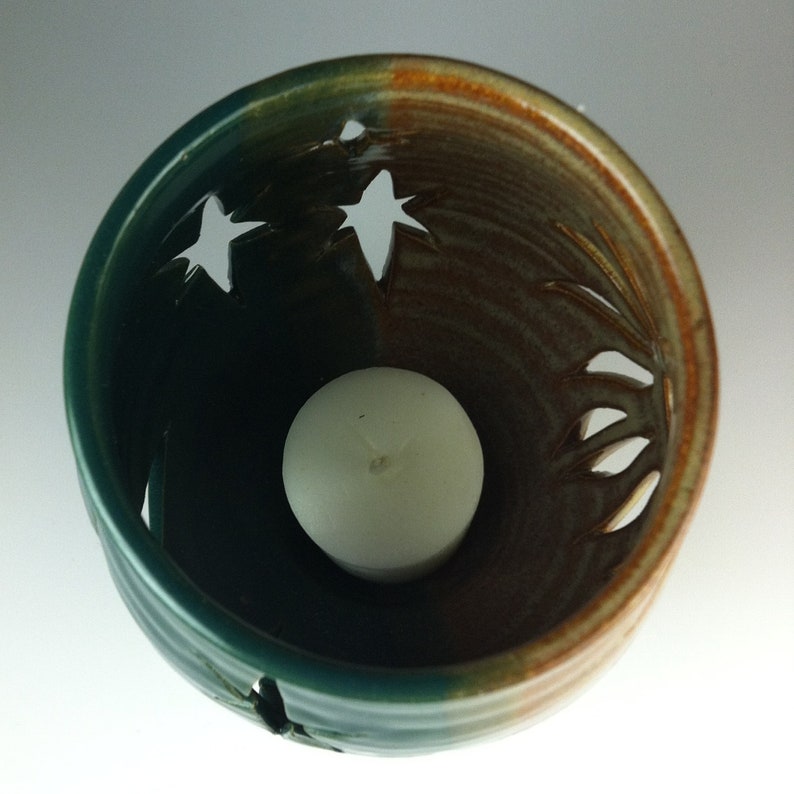 Green Instant Karma Stoneware Candle Lantern afbeelding 5