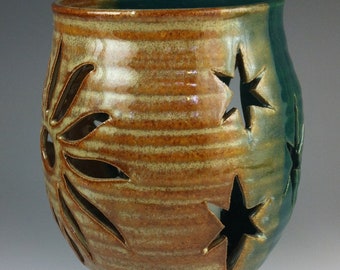 Green Instant Karma Stoneware Candle Lantern