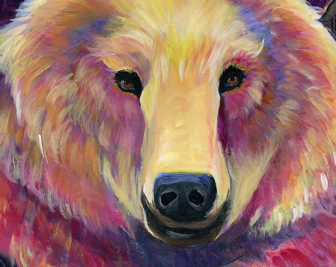 Huckleberry Bear, 16"x20" print on canvas