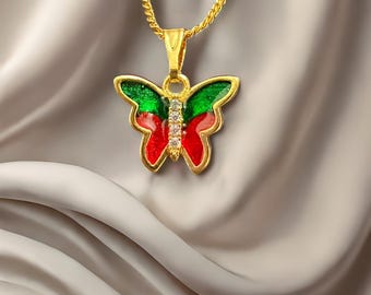 Dainty Butterfly Necklace,24K Gold Butterfly Necklace,Minimalist Butterfly Necklace,The Best Gift for Mother,Christmas Gift,Bridesmaid Gift