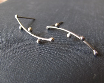 Sale. Sterling Silver Twig Earrings. Artistic jewelry. Metalsmith Earrings. Botanical Earrings. Plant earrings. Nature jewelry handmade.