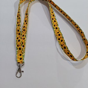 Sunflower ID Lanyard: Grosgrain Ribbon Badge Holder with Breakaway, 5/8&quot; Double Sided