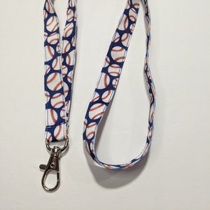 Baseball Sports ID Lanyard, 5/8 Inch Wide 19 Inches Long, Double Sided, Use for Work Badges, Student ID's or Keys, Breakaway Option