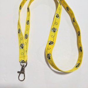 Bumble Bee ID Lanyard, 5/8 Inch Wide 19 Inches Long, Double Sided, Use for Work Badges, Student ID&#39;s or Keys, Breakaway Option