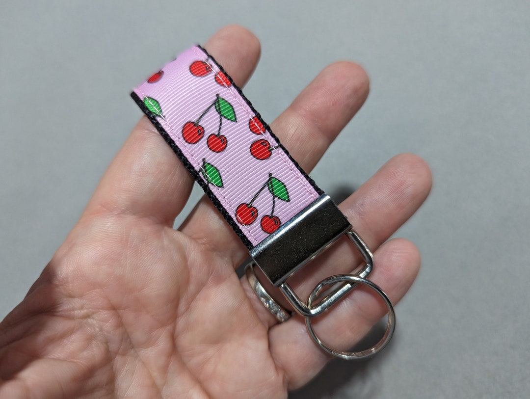 Cherries Keychain Cherry 1 Inch Wide Key Fob Fruit Finger Keychain Cute