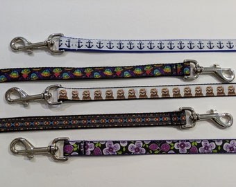 Build Your Own, Pick Webbing Color and Ribbon Design for Your Handmade 3/4" Wide, Up To 15 Feet Long, Dog or Pet Leash