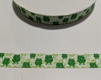 3 Yards of 7/8" Ribbon - Happy Frogs #11162