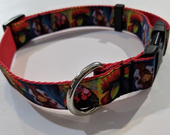 Roosters Dog Collar | Chickens Dog Collar | 1 Inch Wide Collar | Adjustable Dog Collar | Farm Dog Collar | New Puppy Gift | Puppy Collar