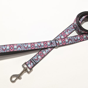 Aztec Dog Leash | Pink Blue Dog Leash | 1 Inch Wide Leash | 3 to 8 Foot Dog Leash | Cute Dog Leash | Puppy Leash | Puppy Gift
