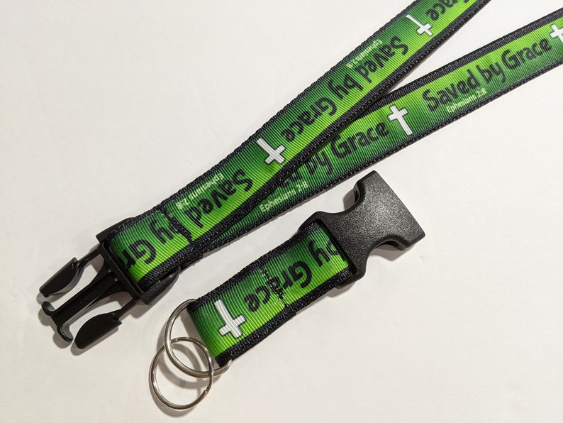 Saved by Grace Breakaway Lanyard 1 Inch Wide Detachable Keychain Lanyard Christian Lanyard ID Badge Lanyard Handmade Lanyard image 1