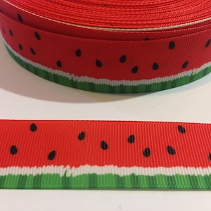 3 Yards of 1&quot; Ribbon - Watermelon #10277 - Decorative Tape, Sew on Trim, Junk Journal Add On