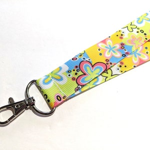 Flowers ID Lanyard | 1 Inch Wide Badge Lanyard | Retro Neck Lanyard | Pretty Breakaway lanyard | Double Sided Lanyard | Cute Safety Lanyard