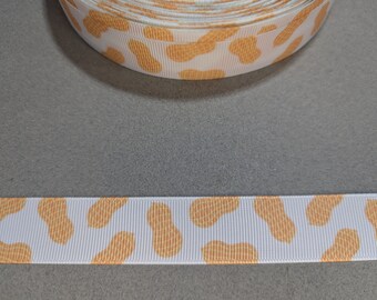 Peanut Print 7/8" Grosgrain Ribbon - 3 Yards Bar Food Trim
