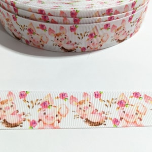 3 yards de ruban de 7/8" - Mignons bébés cochons #10665 - Ruban adhésif décoratif, garniture à coudre, journal indésirable à ajouter