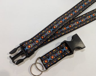 Aztec Breakaway Lanyard | Southwest Keychain Lanyard | 1 Inch Wide Lanyard | ID Badge Lanyard | Keyring Lanyard | Cute Key Fob Lanyard