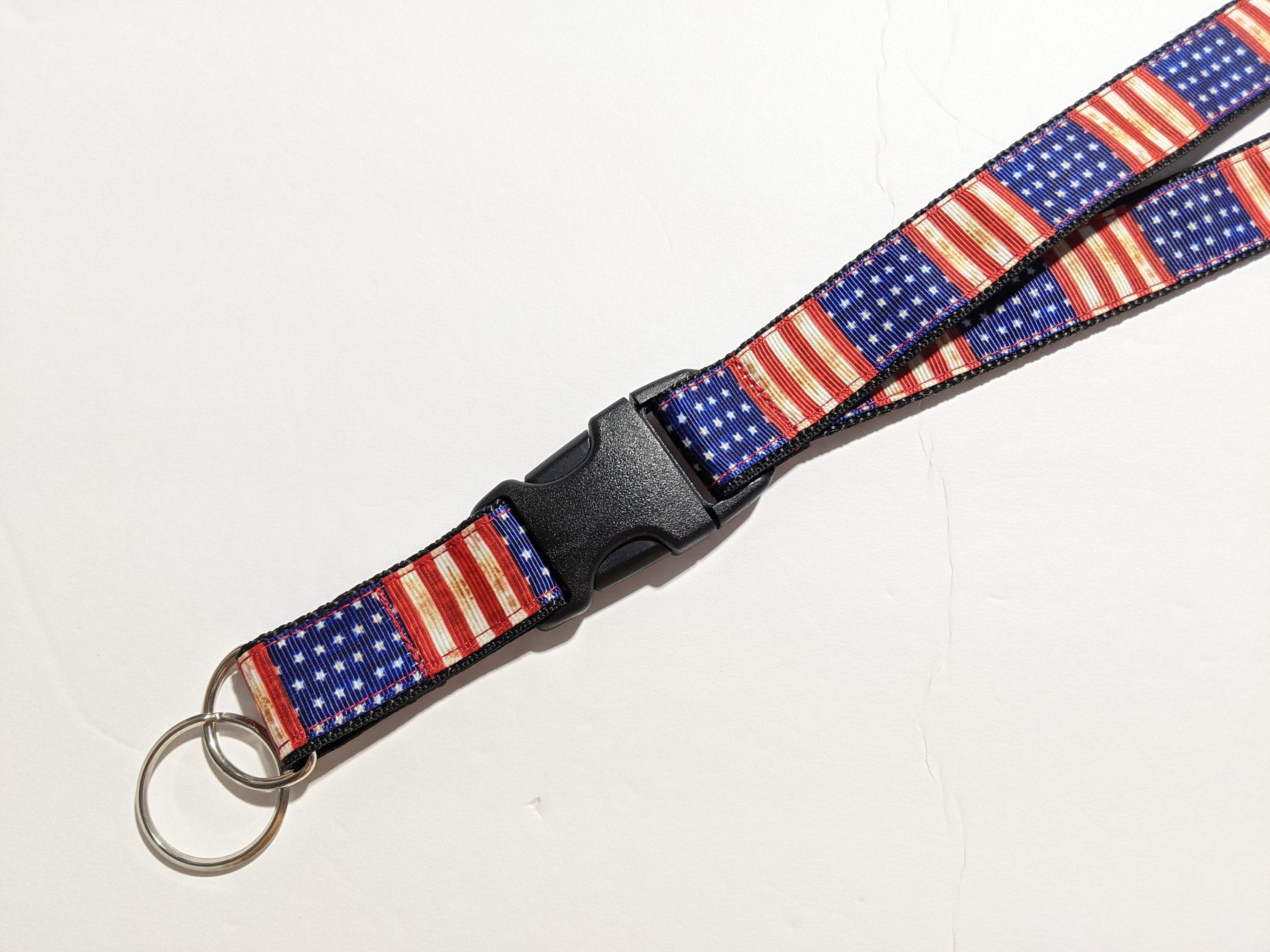 Rustic American Flag Handmade Lanyard with Removable | Etsy