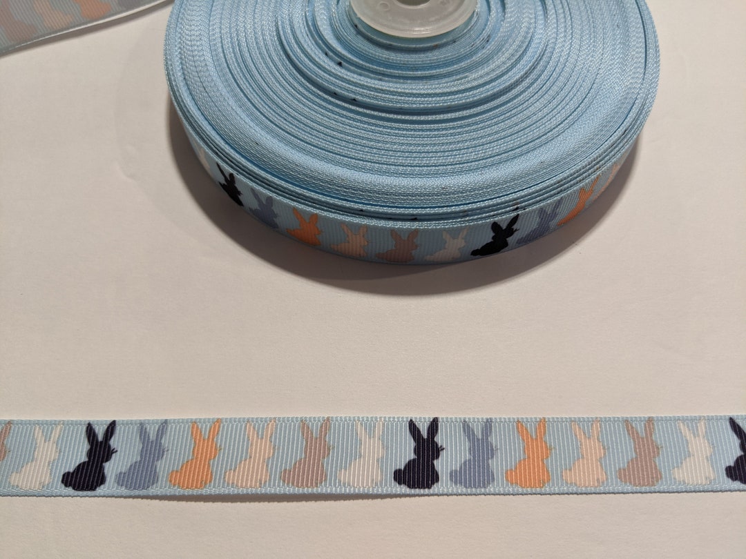 Blue Easter Bunny Grosgrain Ribbon: 5/8
