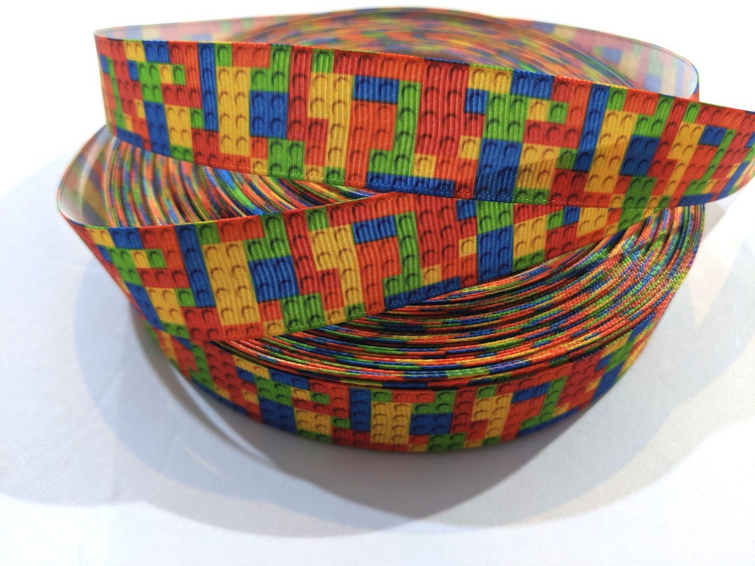 Building Blocks Ribbon 7/8 Inch Grosgrain Sew on Trim 3 Yards ...