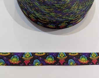 UFO Alien Grosgrain Ribbon: 5/8" Sew-On Trim (3 Yards)