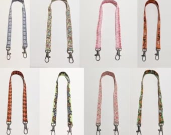 Custom Double Clip 5/8" Wide Lanyard for ID Badges and Face Masks with Personalized Ribbon Patterns