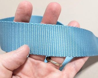 1.5 Inch Heavy Duty Nylon Webbing by the Yard, Lt Blue Strapping for Bags, Belts, Dog Collars, and Outdoor Gear, 8 Yards Craft Supply