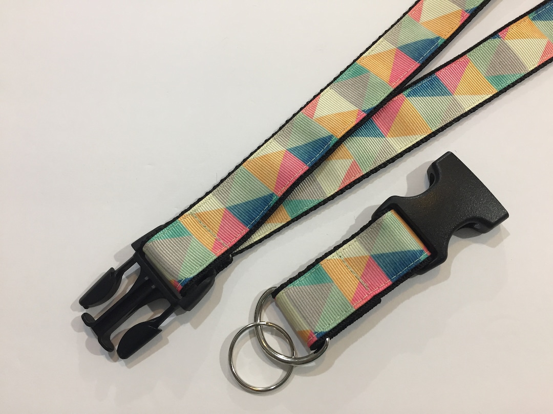 Triangles Breakaway Lanyard Shapes 1 Inch Wide Detachable Keychain