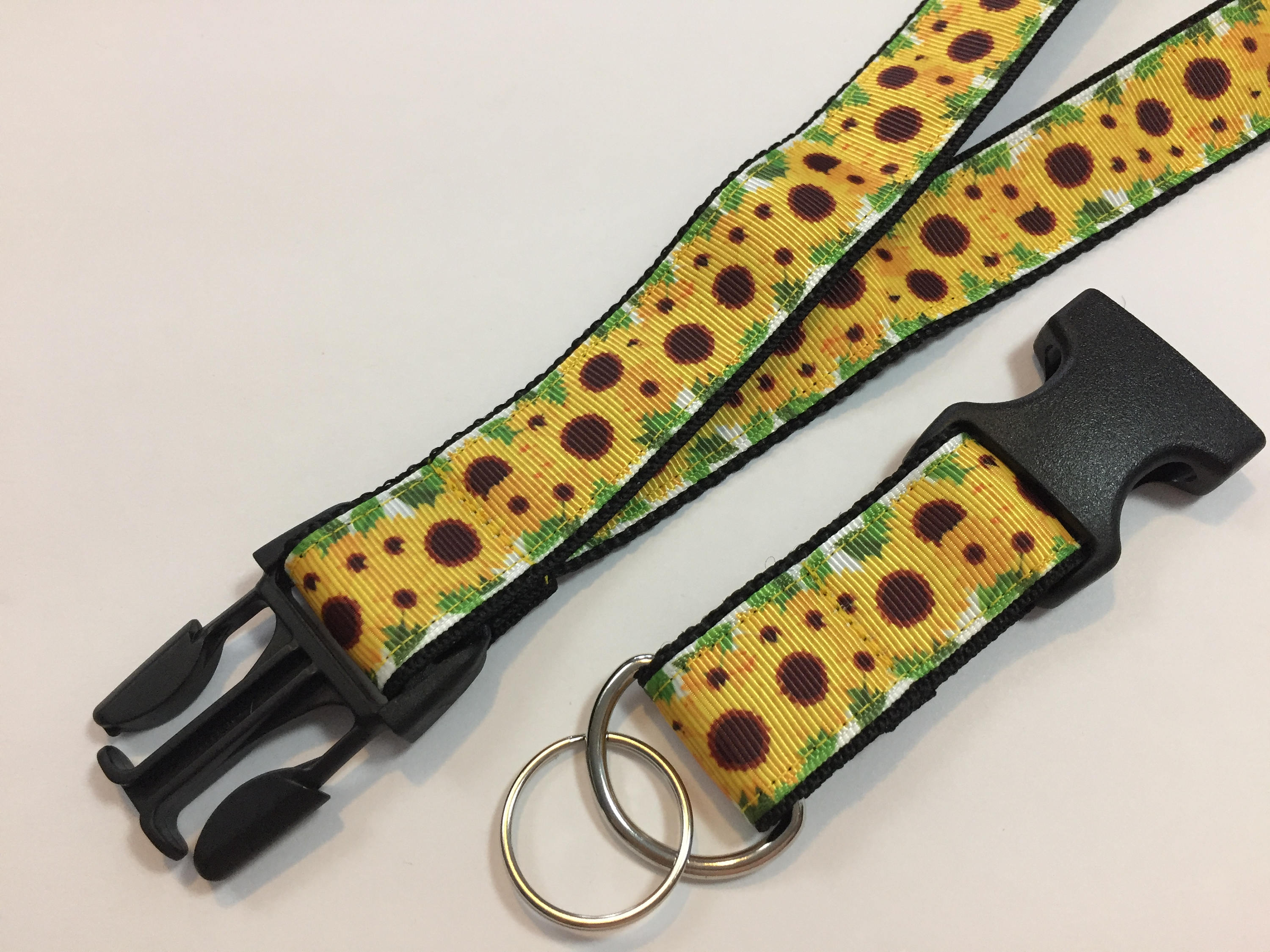 Sunflowers Lanyard with Removable Key Chain End Etsy