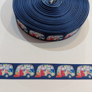 Hippy Camper Trailer Grosgrain Ribbon - 7/8 inch, 3 Yards