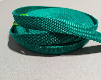 Green Webbing Strap 8 Yards, 5/8" Wide Diamond Weave Destash Polypropylene, Purse Handle Replacement, Crafting & Sewing Supply Clearout