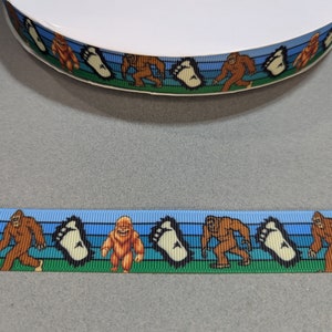 Sasquatch Grosgrain Ribbon: Big Foot Decorative Trim - 7/8&quot; 3 Yards