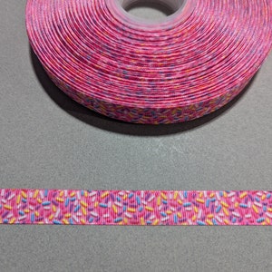 3 yards de ruban de 5/8" - glaçage rose avec des paillettes #11540 - ruban décoratif, garniture à coudre, journal indésirable à ajouter