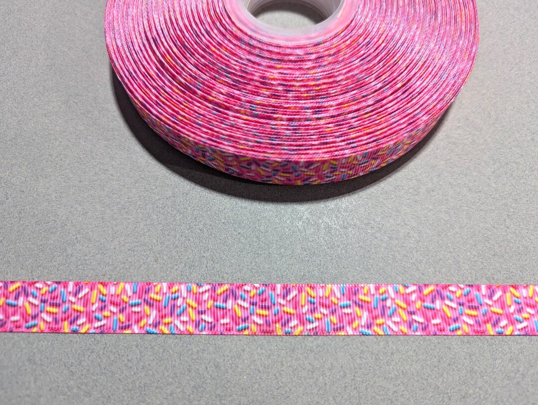 Sprinkle Ribon Pink Frosting Sprinkles Ribbon: 5/8