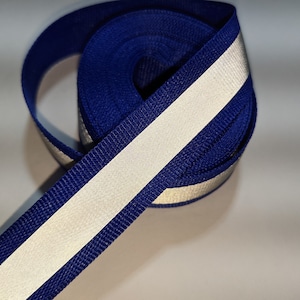 Royal Blue Grosgrain Ribbon with Reflective Stripe - 3/4 Inch Trim, 5 Yards