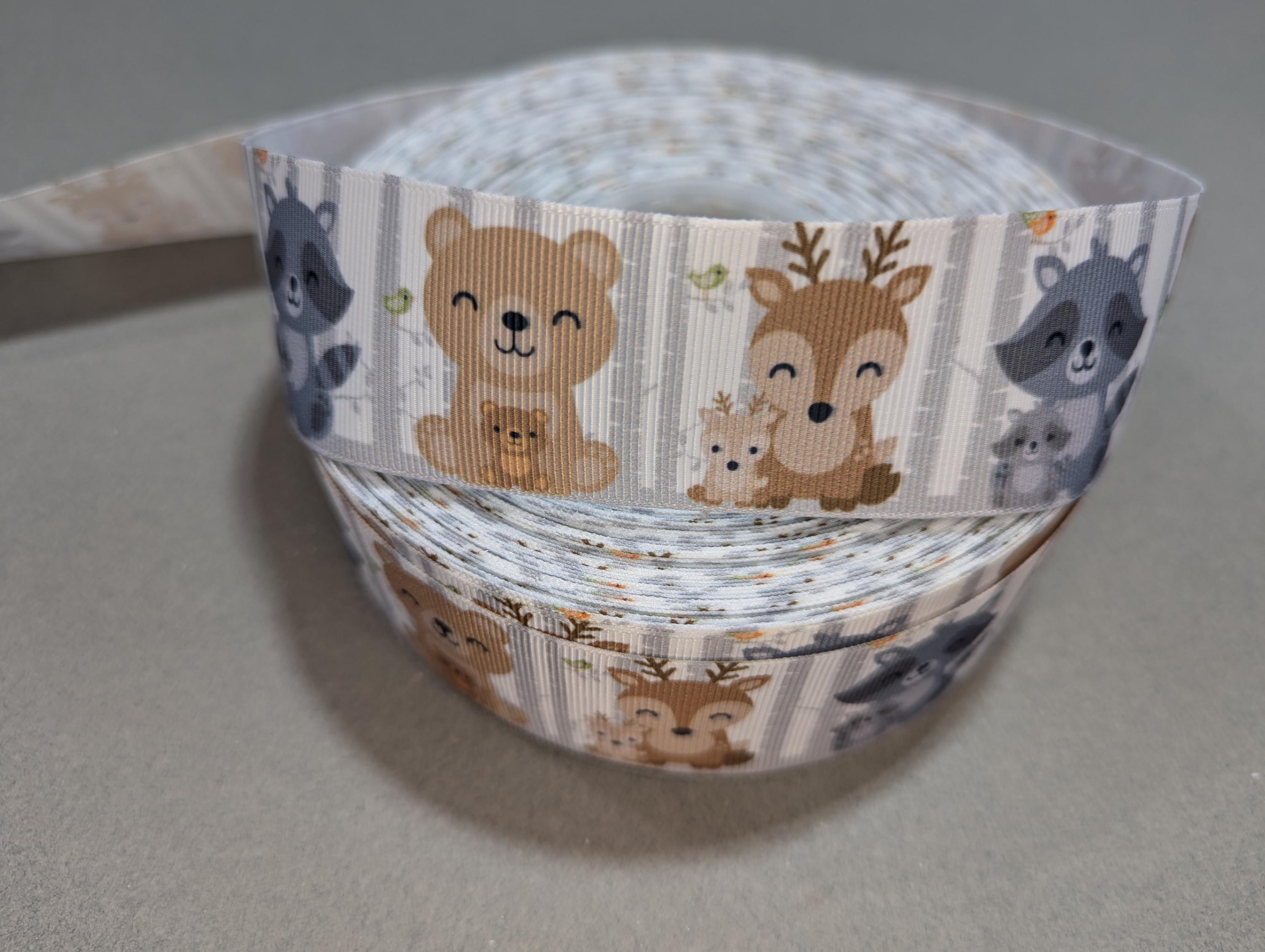 Baby Animal Ribon Baby Woodland Animals Grosgrain Ribbon - 1.5