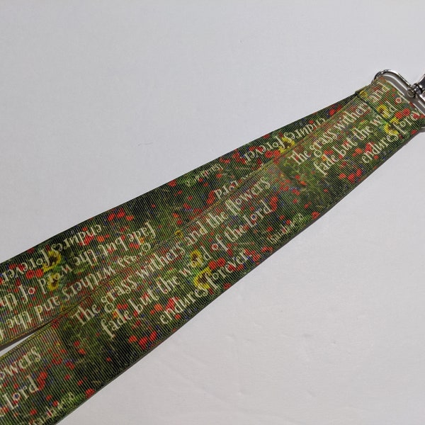 Bible Verse Wide Lanyard | Christian 1.5 Inch Wide ID Lanyard | Double Sided Lanyard | Pretty Lanyard | Religious Lanyard | Flower Lanyard