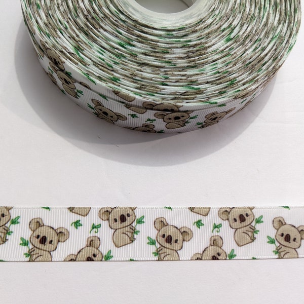 3 Yards of 7/8" Ribbon - Cute Koala Bears #11255