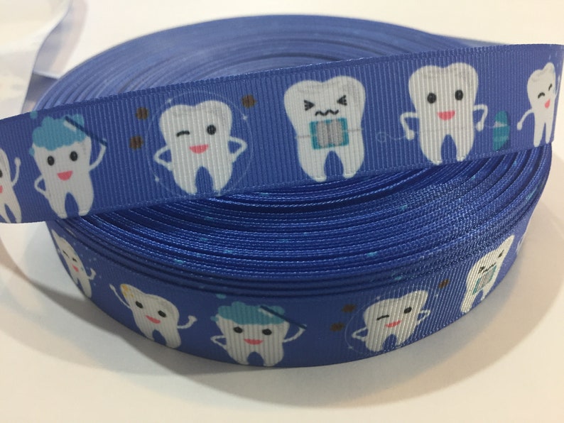 Toothpaste Ribbon Dental Grosgrain Ribbon, 3 Yards of 7/8