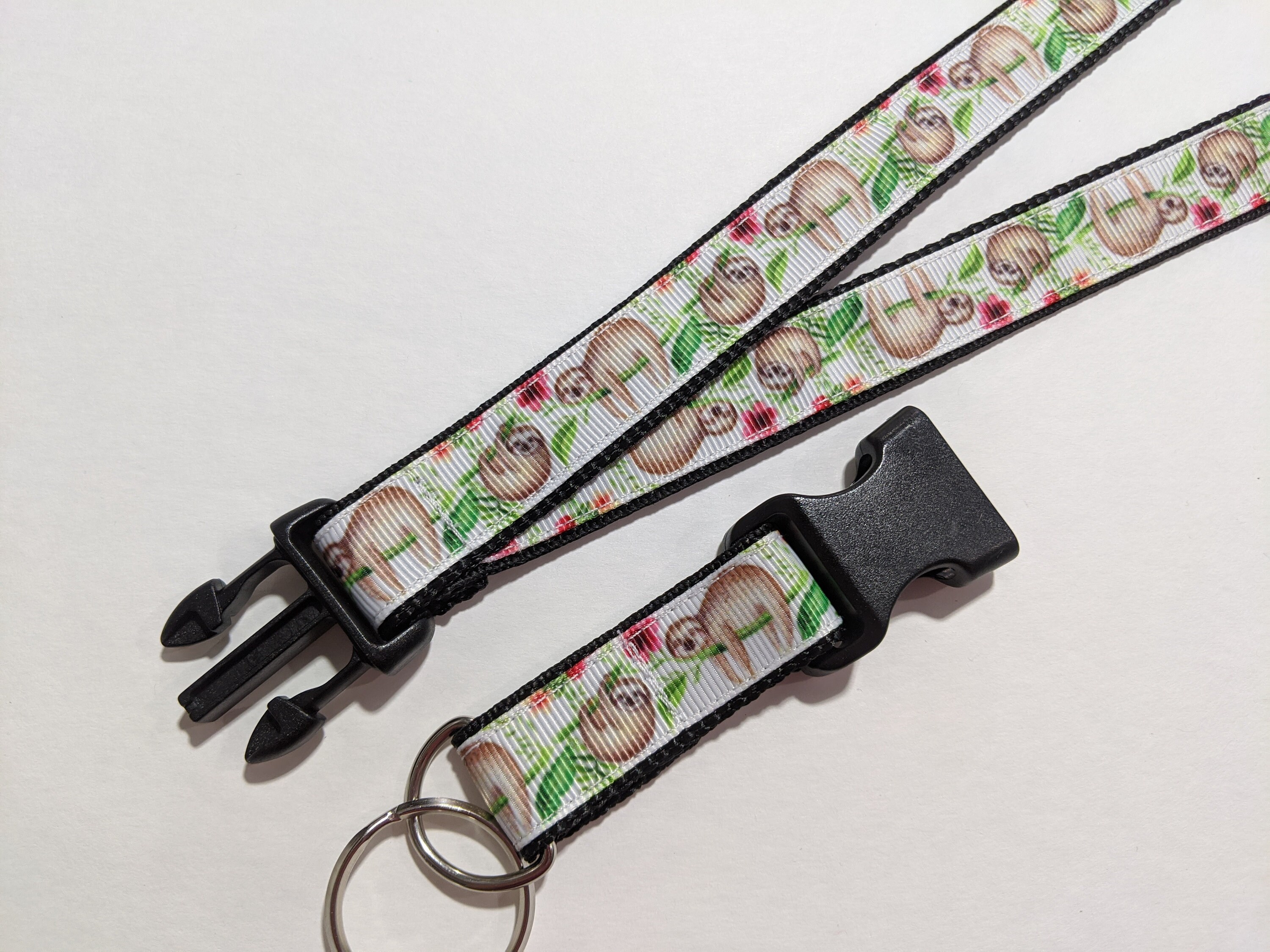 Lanyard Or Key Fob Sloth Bear Ribbon Safety Breakaway Lanyard Keychain