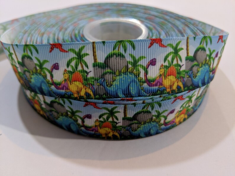 3 Yards of 1 Ribbon Colorful Dinosaurs #10374