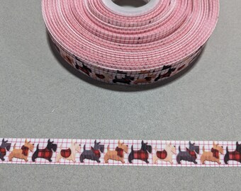 Scottish Terrier Ribbon: 5/8" Grosgrain Trim, 3 Yards