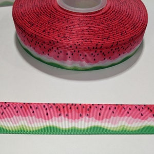 3 yards de ruban 7/8&quot; - Aquarelle pastèque #10923 - Ruban adhésif décoratif, garniture à coudre, journal indésirable à ajouter