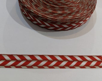 3 Yards of 5/8" Ribbon - Christmas Striped Peppermint Candy Cane #10136