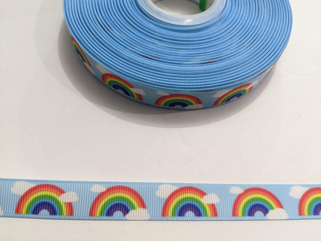 Rainbow Cloud Ribbon: Blue Grosgrain Trim, 5/8 Inch, 3 Yards - Etsy