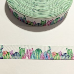 90 cm de ruban - On dirait un cactus peint à l'aquarelle #10735 - Ruban adhésif décoratif, garniture à coudre, article pour journal indésirable
