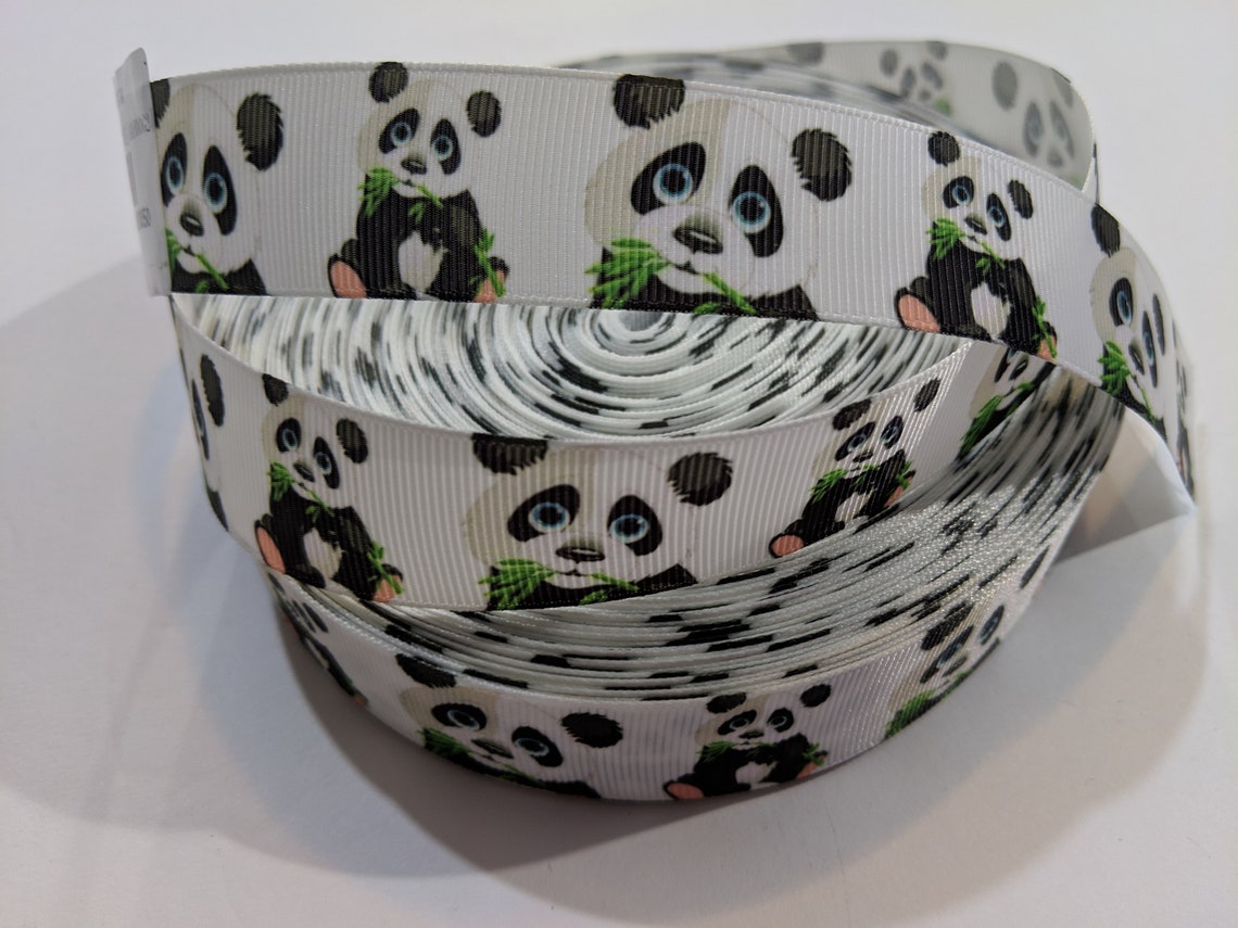 3 Yards of 1 Ribbon Cartoon Pandas 10317 Etsy