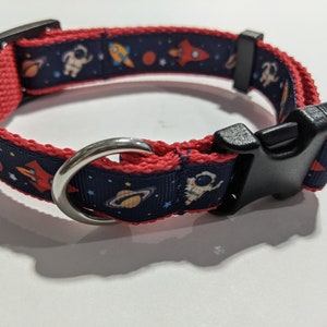 Space Astronaut Dog Collar: 3/4 Inch Adjustable Pet Collar
