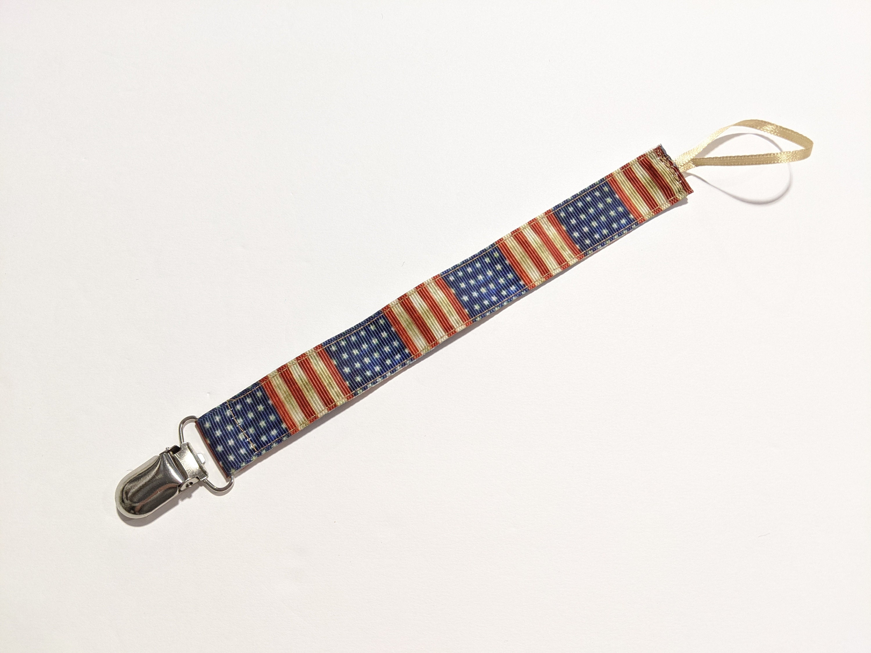 Rustic American Flag Double Sided Pacifier Tether or Teether Etsy