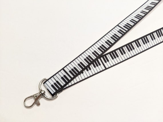 Piano Keyboard Lanyard: Music Teacher, Double Sided ID Badge