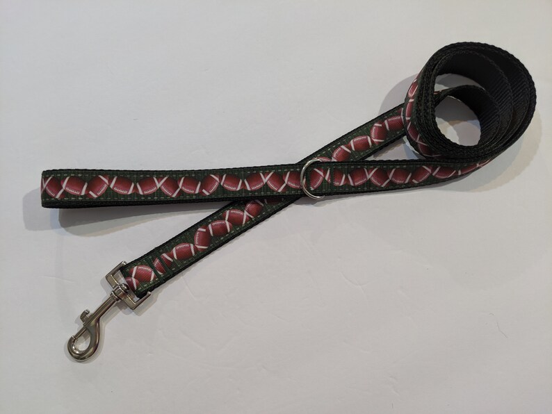 Handmade 1 Wide Football Fields or Footballs 5 Foot Pet Leash