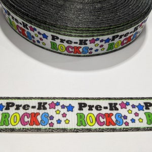 Pre-K Rocks Grosgrain Ribbon - 7/8&quot; Decorative Trim - 3 Yards